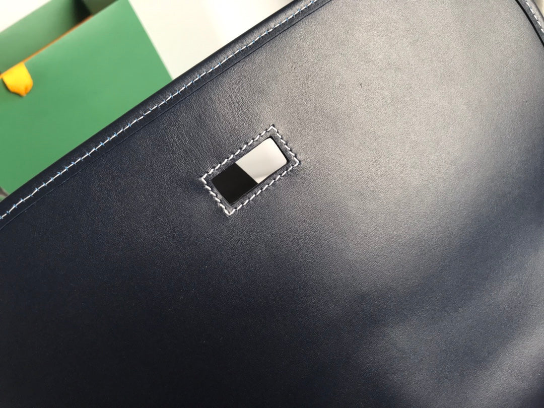 GOYARD BELVEDERE MM BAG 28CM NAVY BLUE CANVAS
