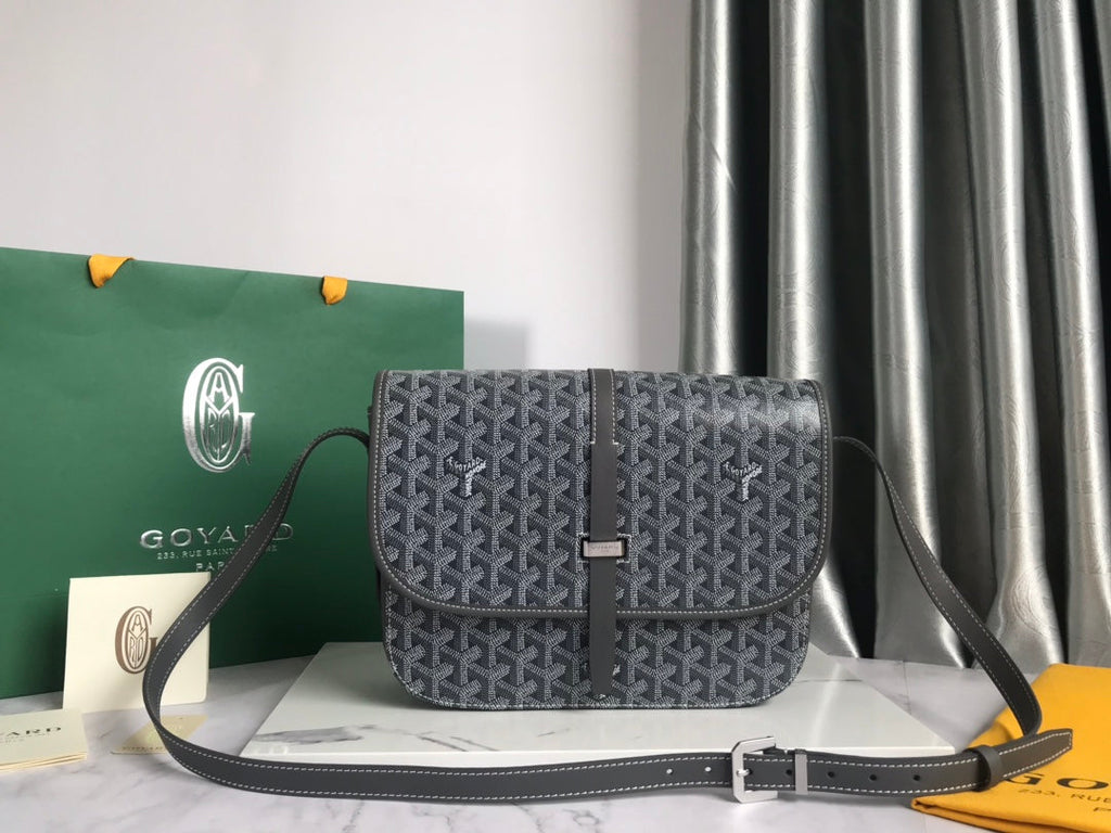 GOYARD BELVEDERE MM BAG 28CM GREY CANVAS