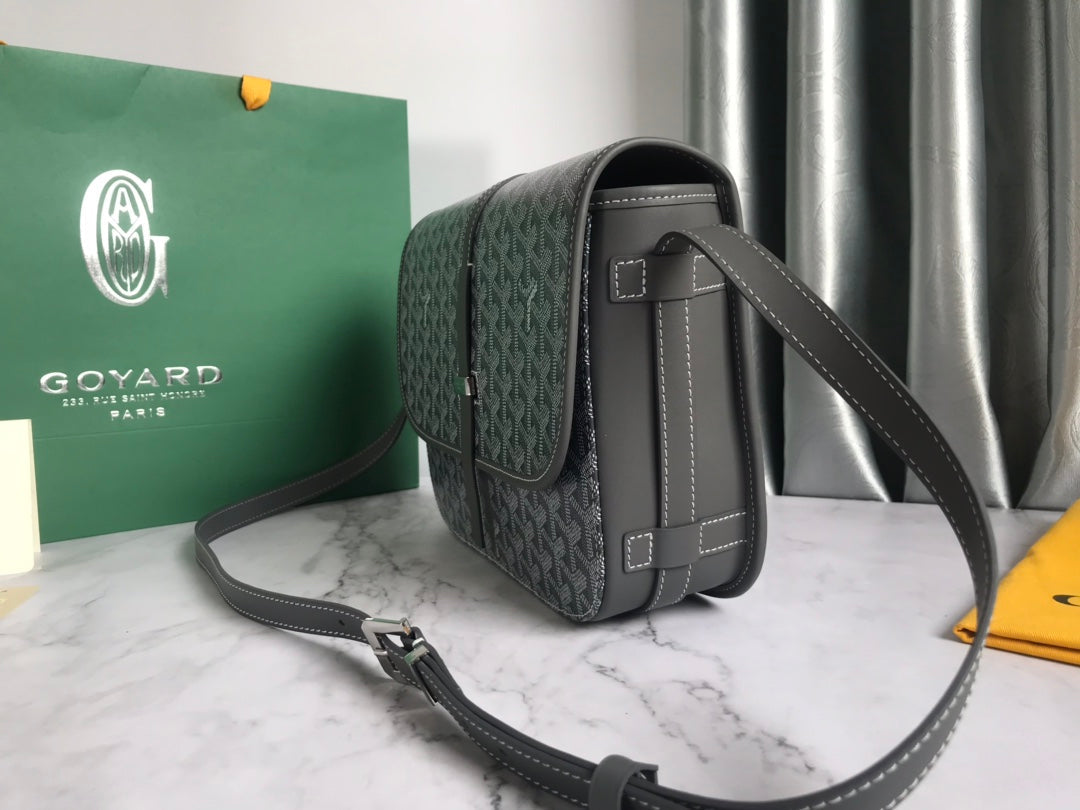 GOYARD BELVEDERE MM BAG 28CM GREY CANVAS