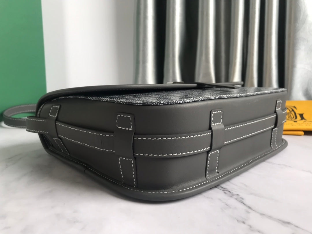 GOYARD BELVEDERE MM BAG 28CM GREY CANVAS