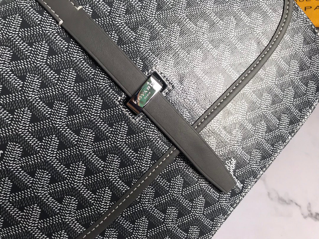 GOYARD BELVEDERE MM BAG 28CM GREY CANVAS