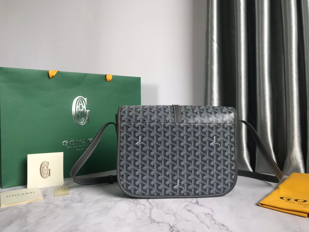 GOYARD BELVEDERE MM BAG 28CM GREY CANVAS