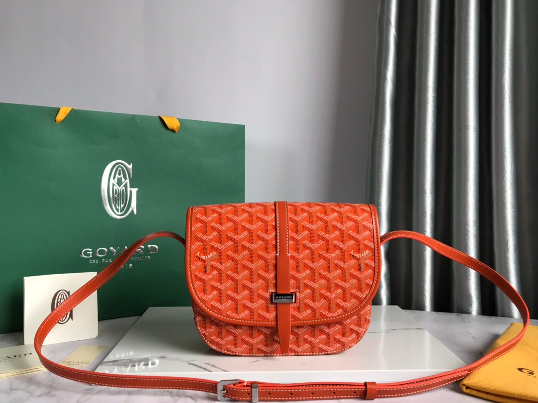 GOYARD BELVEDERE MM BAG 28CM ORANGE CANVAS