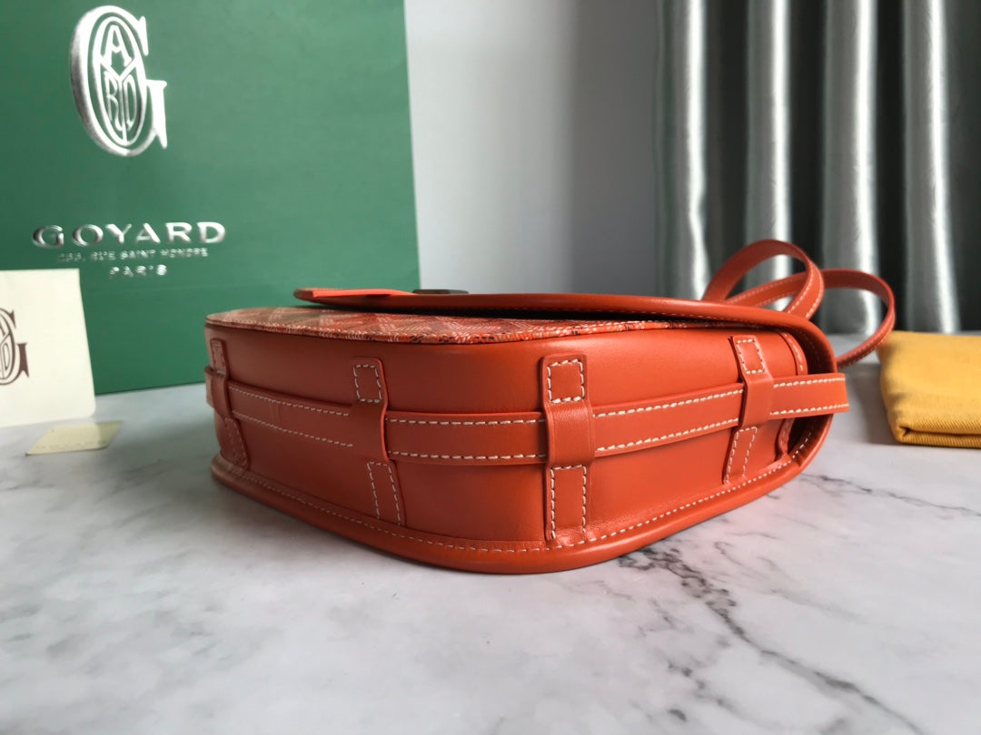 GOYARD BELVEDERE MM BAG 28CM ORANGE CANVAS
