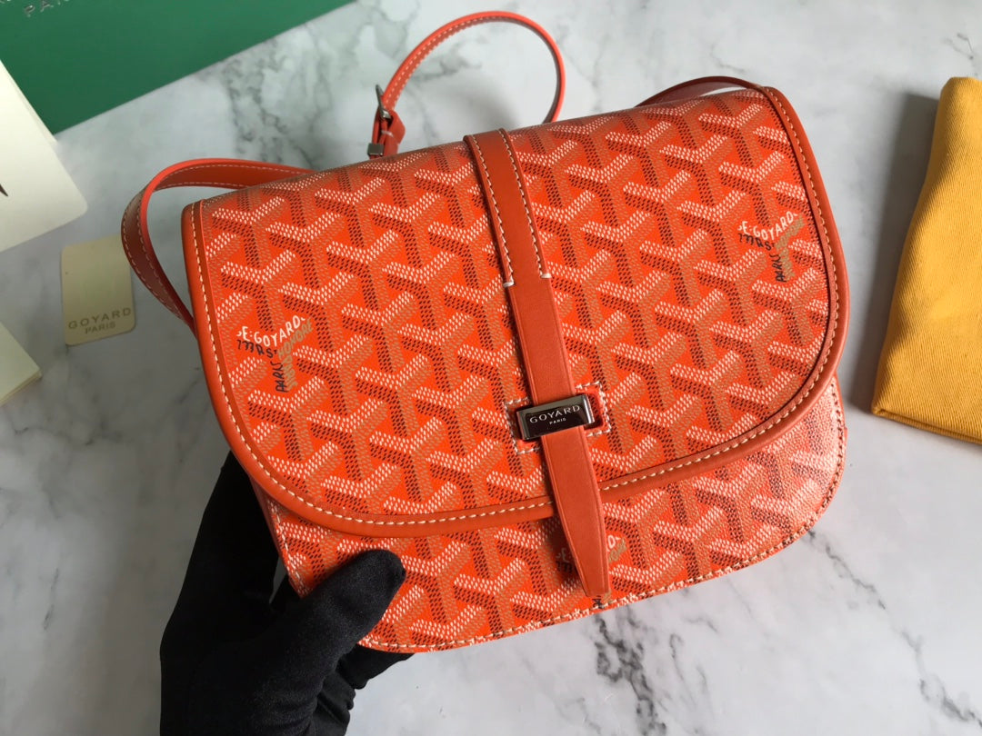 GOYARD BELVEDERE MM BAG 28CM ORANGE CANVAS