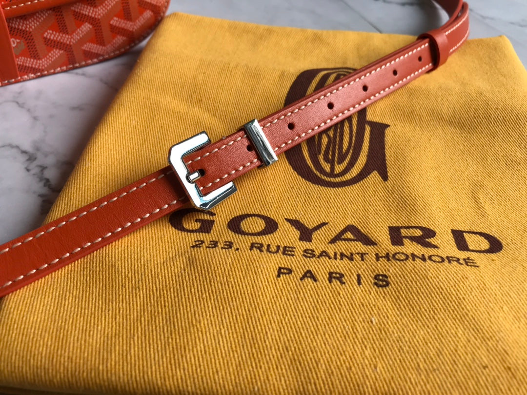 GOYARD BELVEDERE MM BAG 28CM ORANGE CANVAS