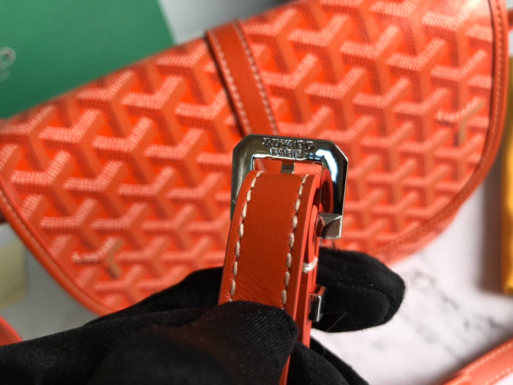 GOYARD BELVEDERE MM BAG 28CM ORANGE CANVAS