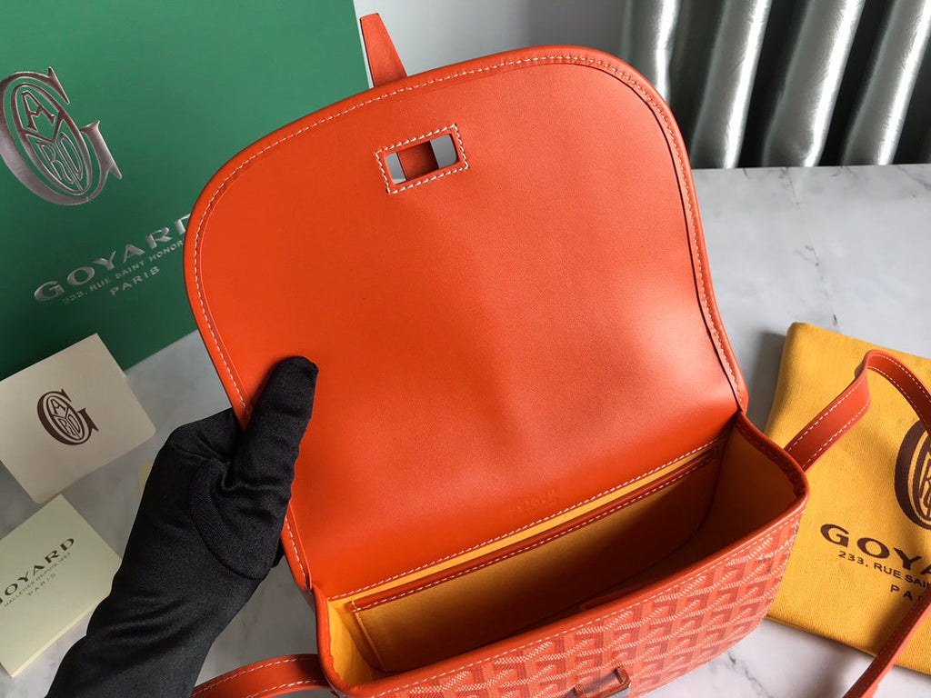 GOYARD BELVEDERE MM BAG 28CM ORANGE CANVAS