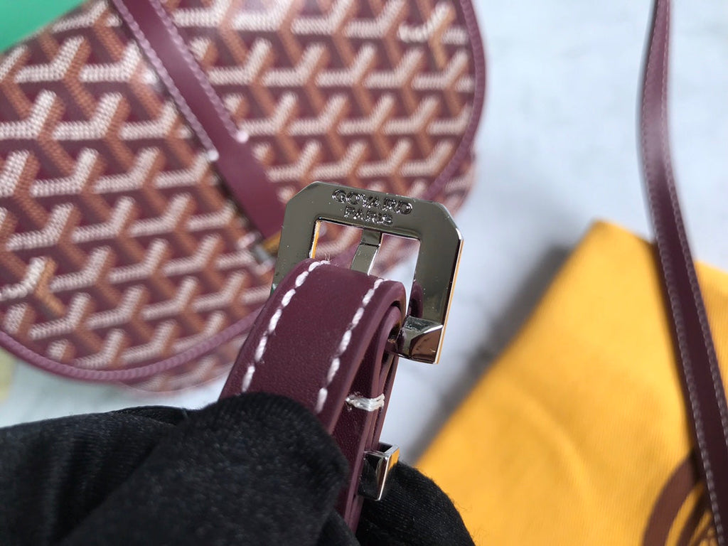 GOYARD BELVEDERE PM BAG 21CM BURGUNDY CANVAS