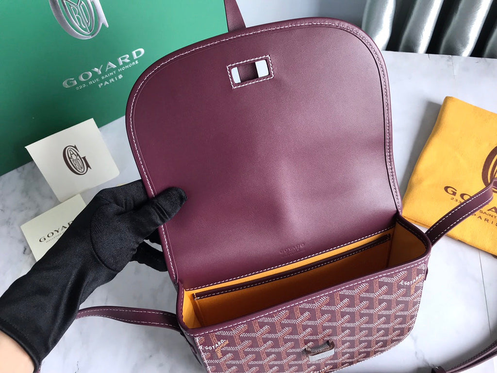 GOYARD BELVEDERE PM BAG 21CM BURGUNDY CANVAS