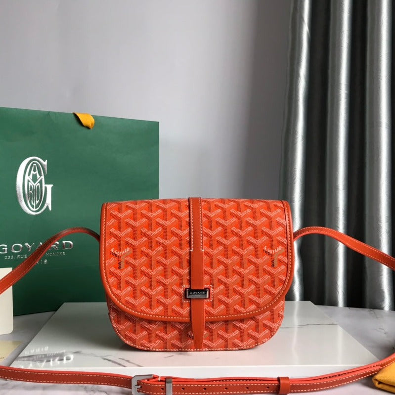 GOYARD BELVEDERE PM BAG 21CM ORANGE CANVAS