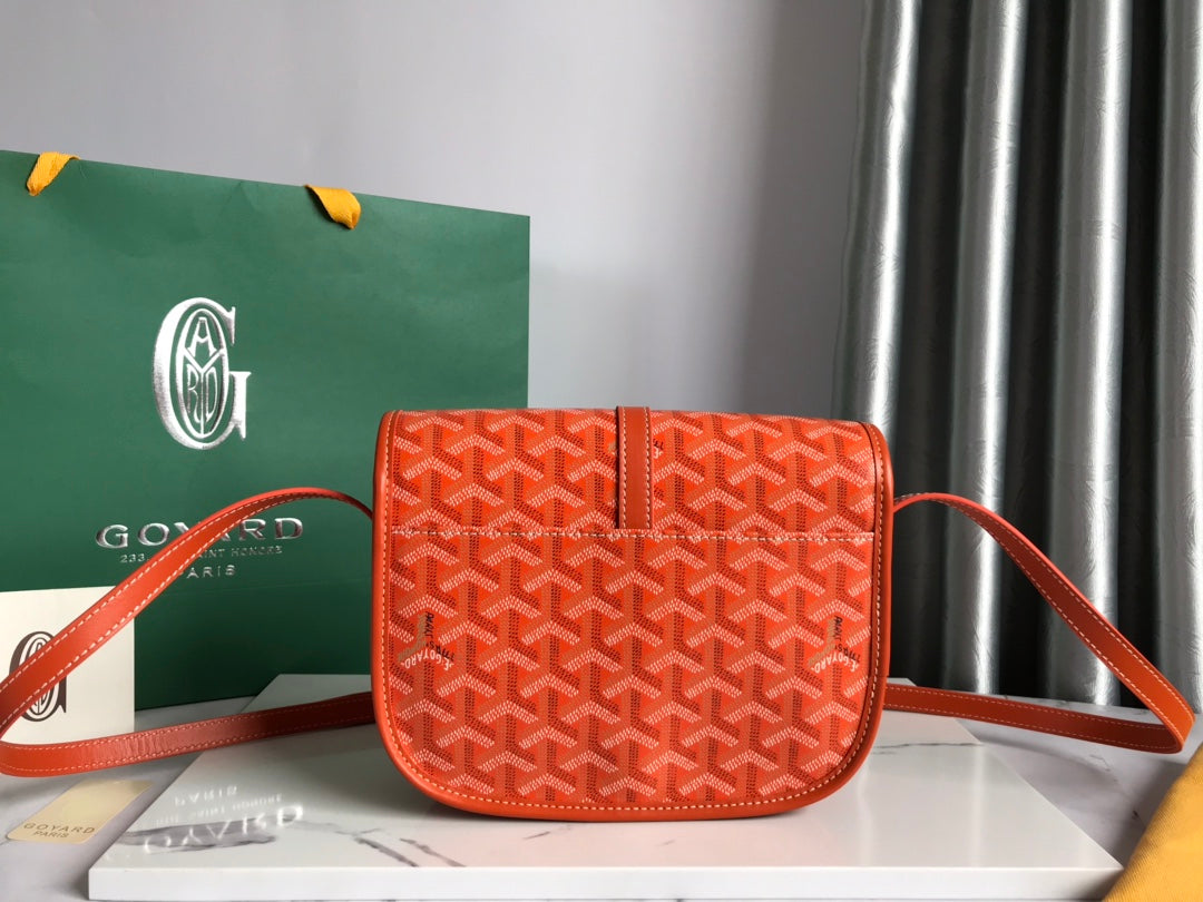GOYARD BELVEDERE PM BAG 21CM ORANGE CANVAS