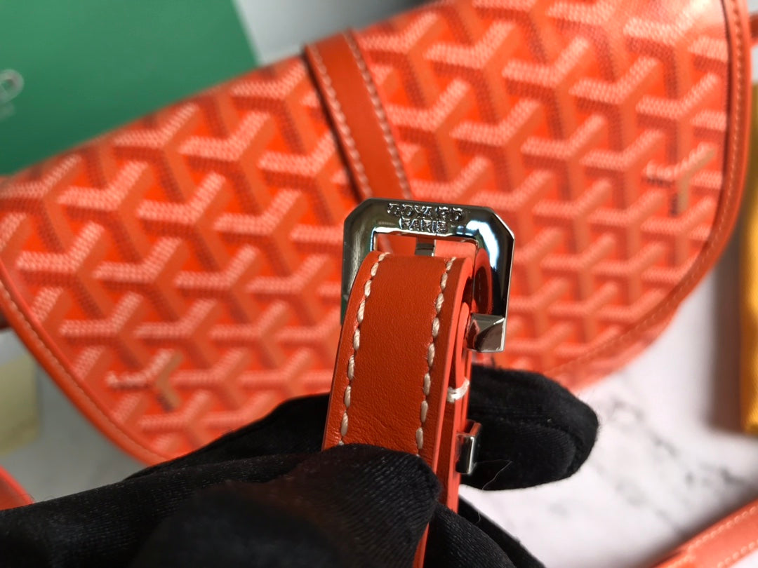 GOYARD BELVEDERE PM BAG 21CM ORANGE CANVAS