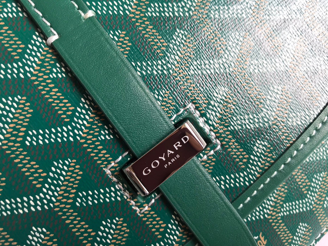 GOYARD BELVEDERE PM BAG 21CM GREEN CANVAS