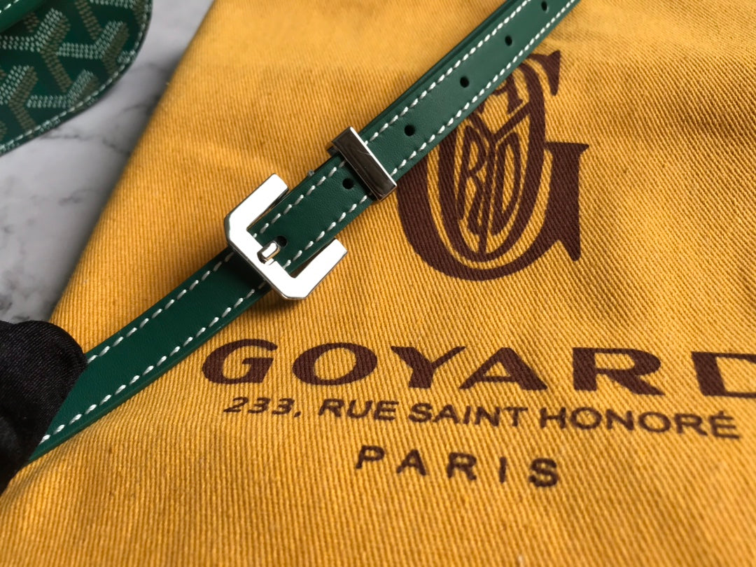 GOYARD BELVEDERE PM BAG 21CM GREEN CANVAS