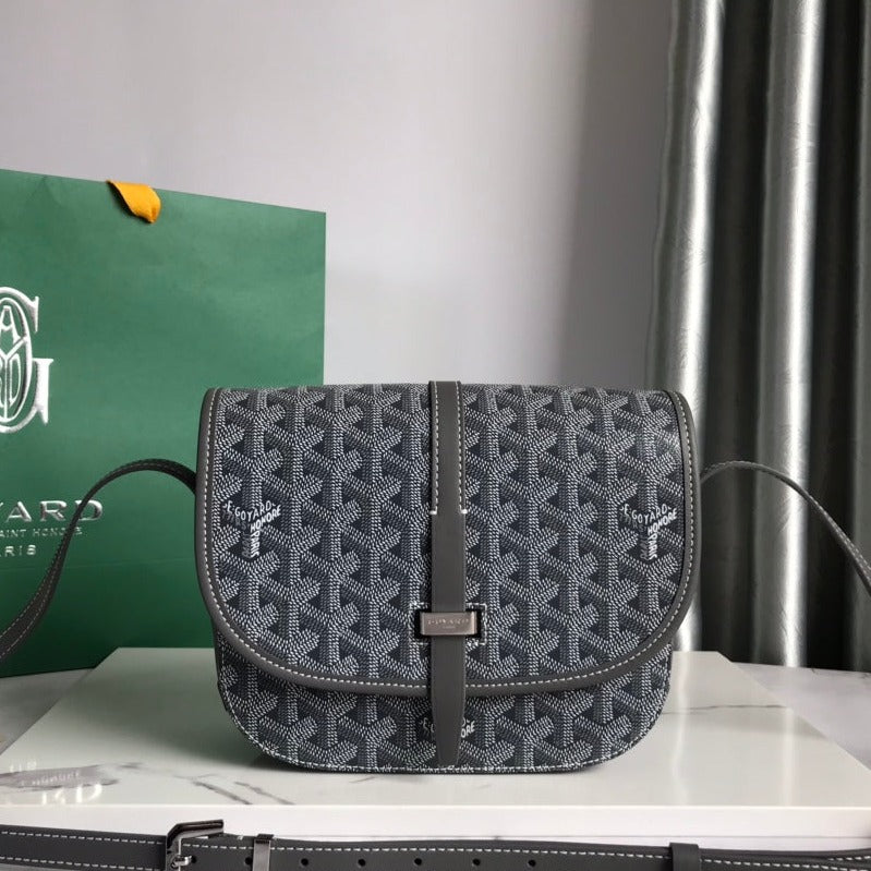 GOYARD BELVEDERE PM BAG 21CM GREY CANVAS