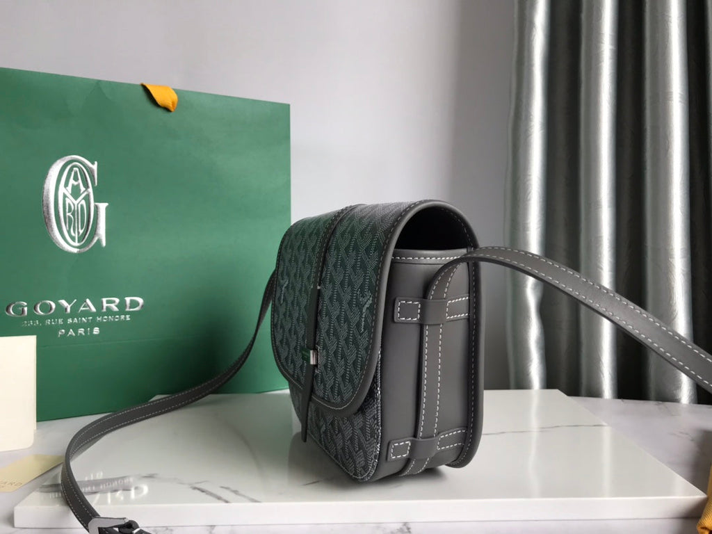 GOYARD BELVEDERE PM BAG 21CM GREY CANVAS