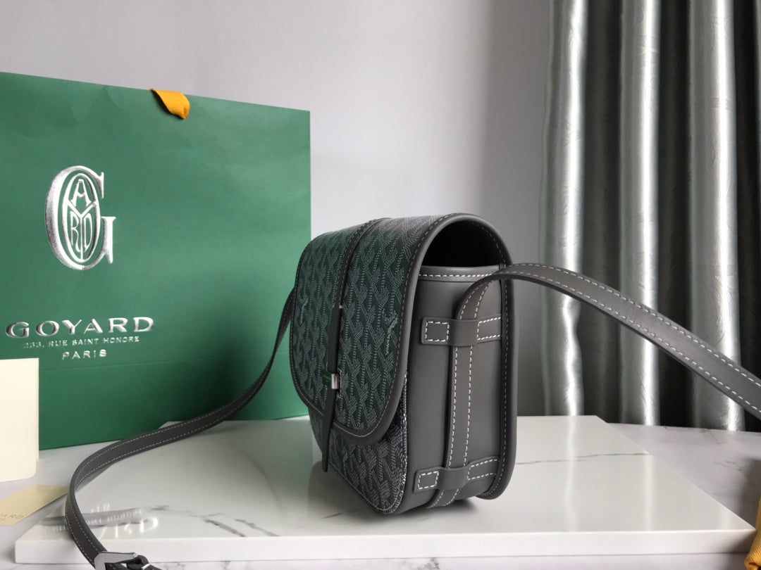 GOYARD BELVEDERE PM BAG 21CM GREY CANVAS