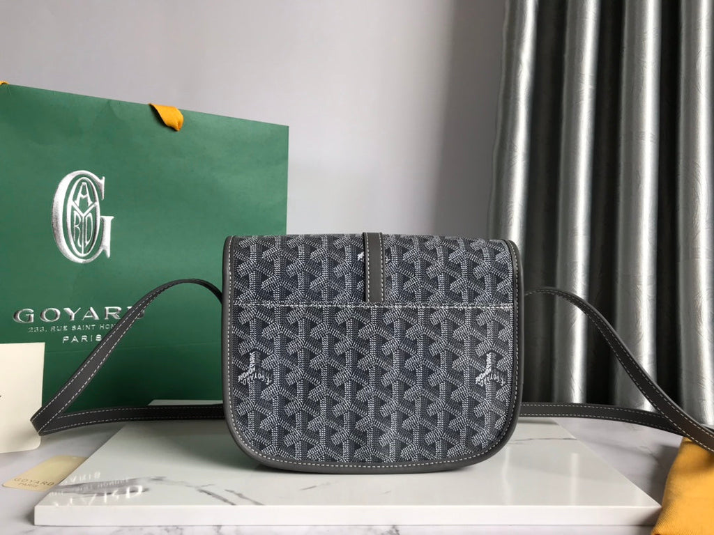 GOYARD BELVEDERE PM BAG 21CM GREY CANVAS