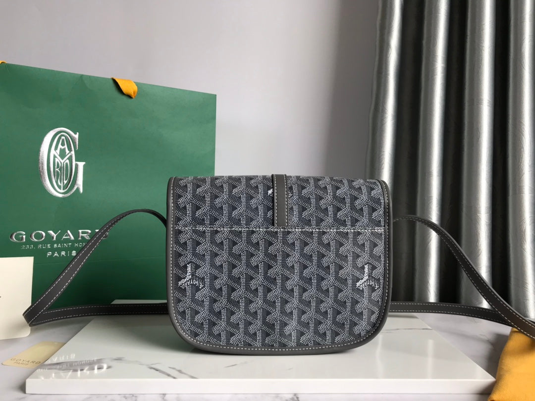 GOYARD BELVEDERE PM BAG 21CM GREY CANVAS