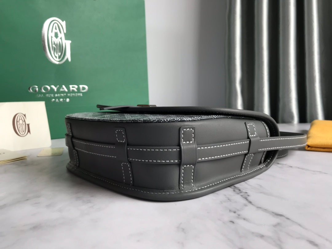 GOYARD BELVEDERE PM BAG 21CM GREY CANVAS
