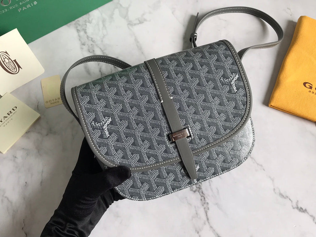 GOYARD BELVEDERE PM BAG 21CM GREY CANVAS