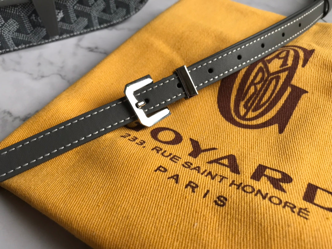 GOYARD BELVEDERE PM BAG 21CM GREY CANVAS