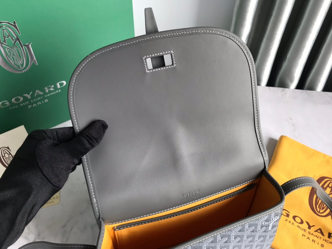 GOYARD BELVEDERE PM BAG 21CM GREY CANVAS