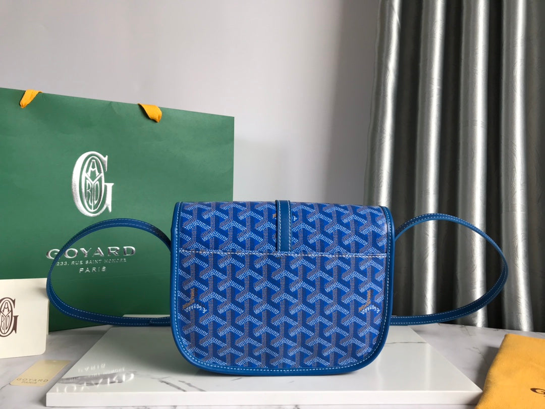 GOYARD BELVEDERE PM BAG 21CM SKY BLUE CANVAS