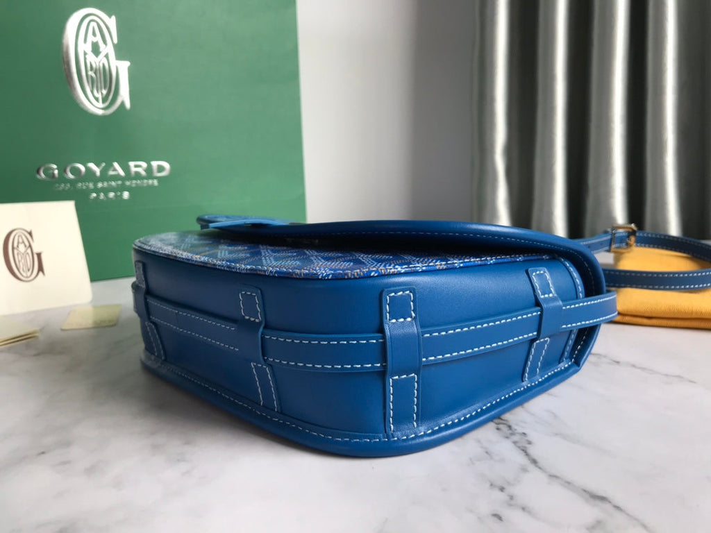 GOYARD BELVEDERE PM BAG 21CM SKY BLUE CANVAS
