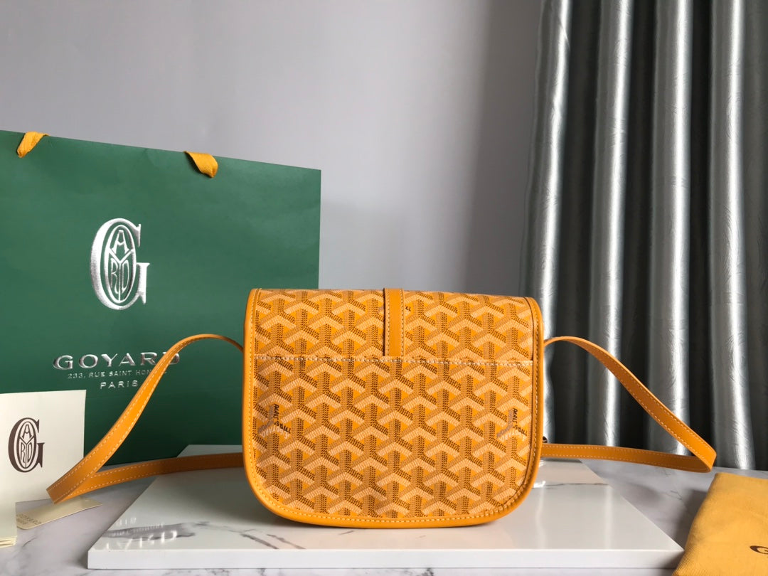 GOYARD BELVEDERE PM BAG 21CM YELLOW CANVAS