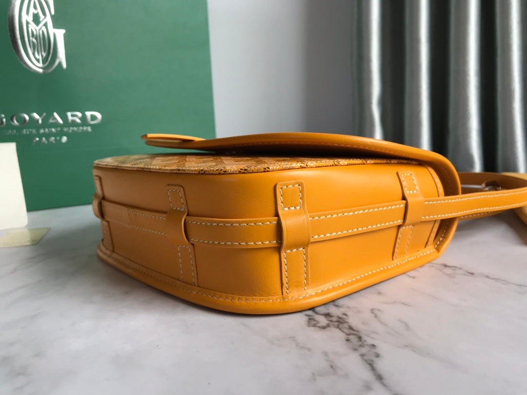 GOYARD BELVEDERE PM BAG 21CM YELLOW CANVAS