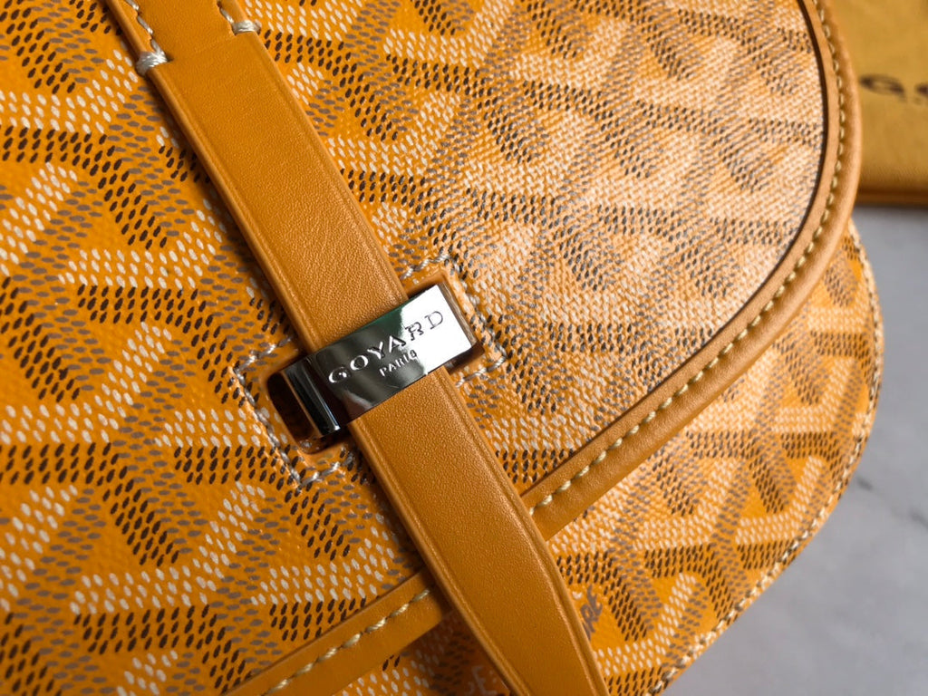GOYARD BELVEDERE PM BAG 21CM YELLOW CANVAS