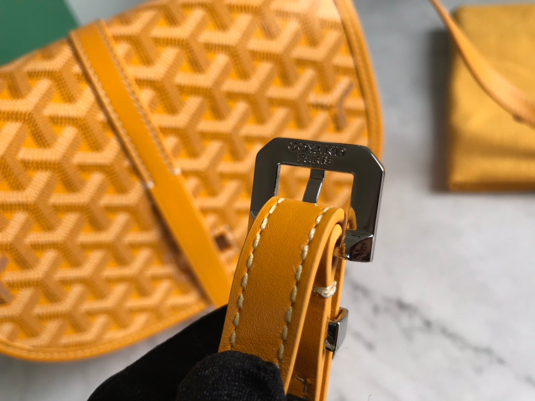 GOYARD BELVEDERE PM BAG 21CM YELLOW CANVAS