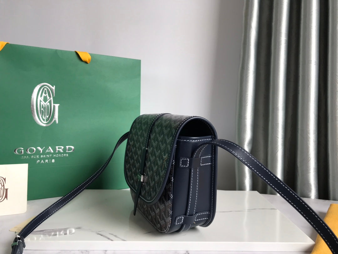 GOYARD BELVEDERE PM BAG 21CM NAVY BLUE CANVAS