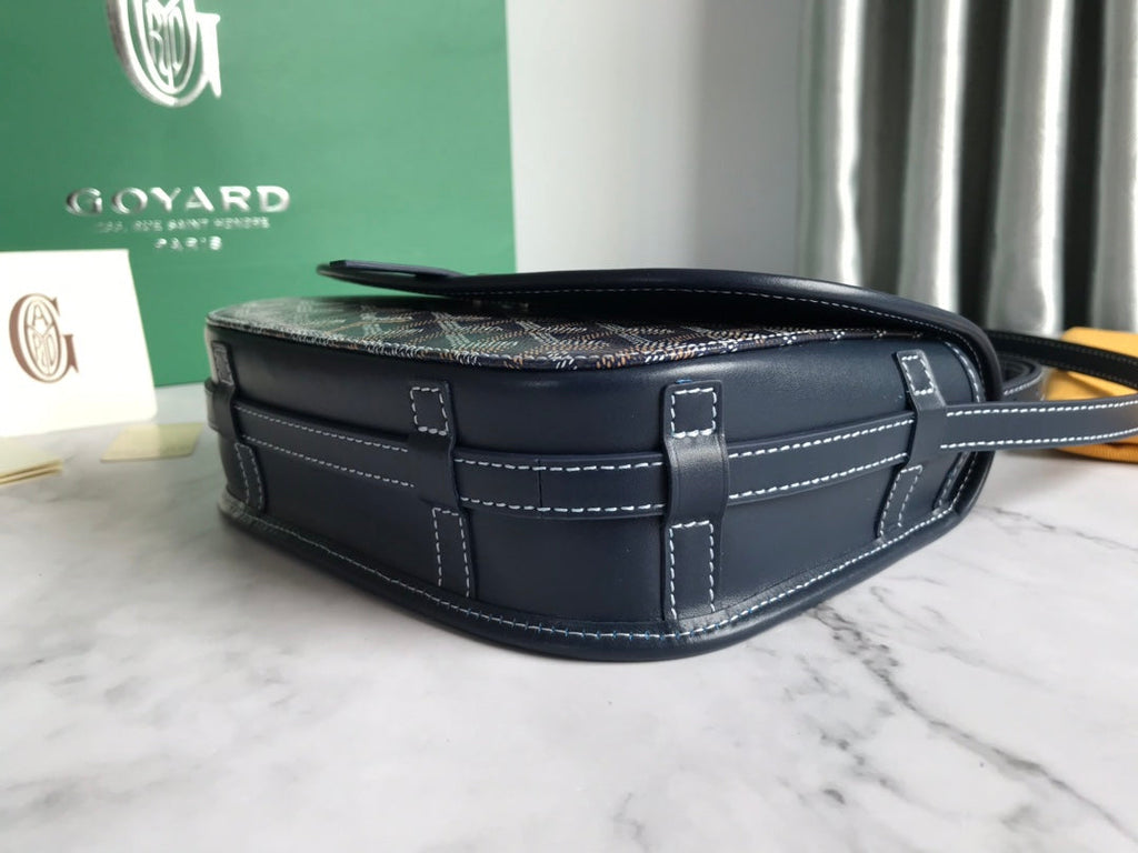 GOYARD BELVEDERE PM BAG 21CM NAVY BLUE CANVAS