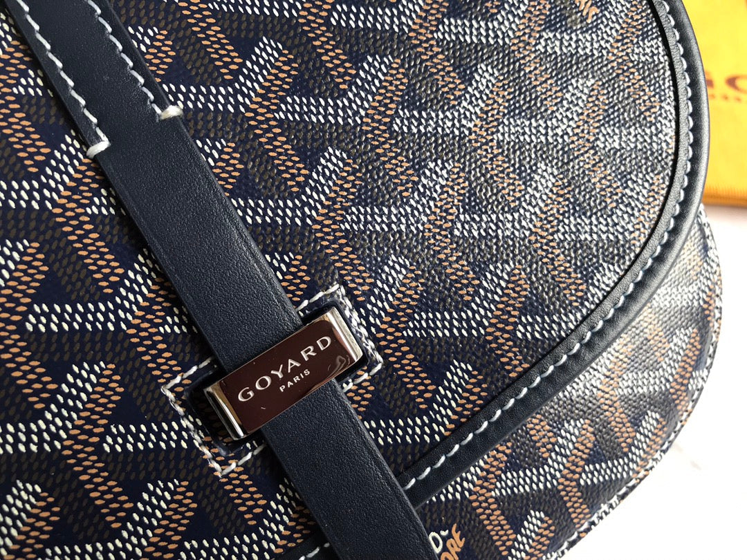 GOYARD BELVEDERE PM BAG 21CM NAVY BLUE CANVAS