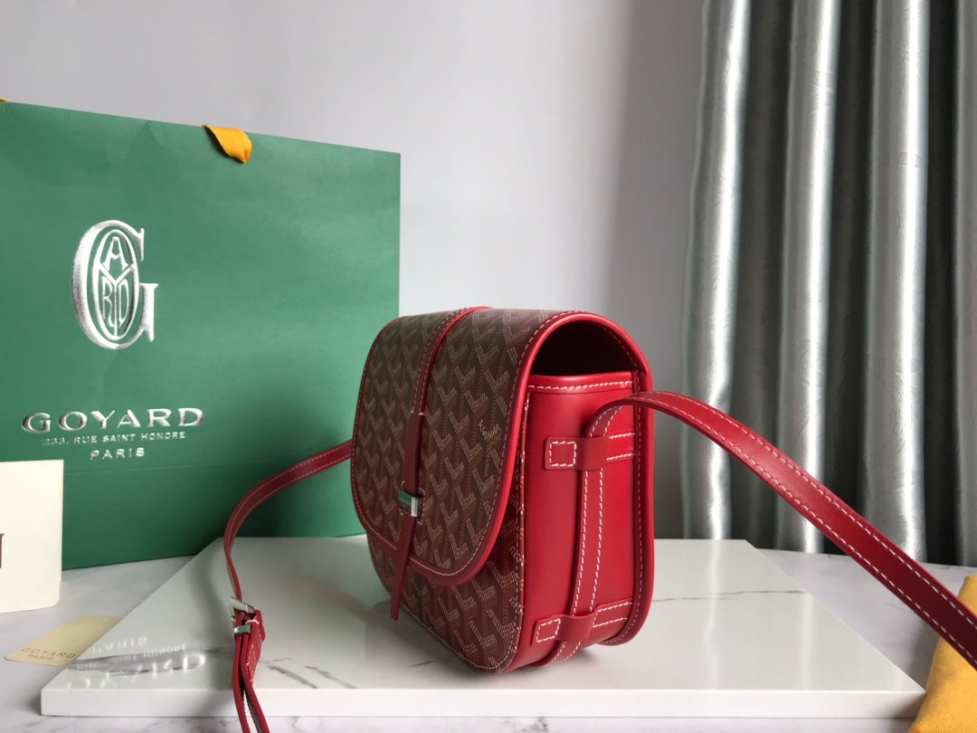GOYARD BELVEDERE PM BAG 21CM RED CANVAS
