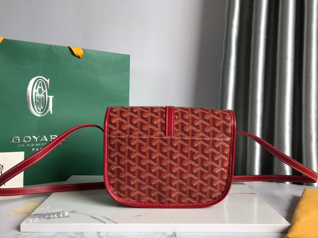 GOYARD BELVEDERE PM BAG 21CM RED CANVAS