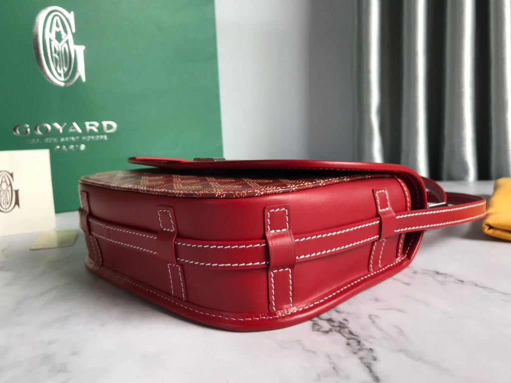 GOYARD BELVEDERE PM BAG 21CM RED CANVAS
