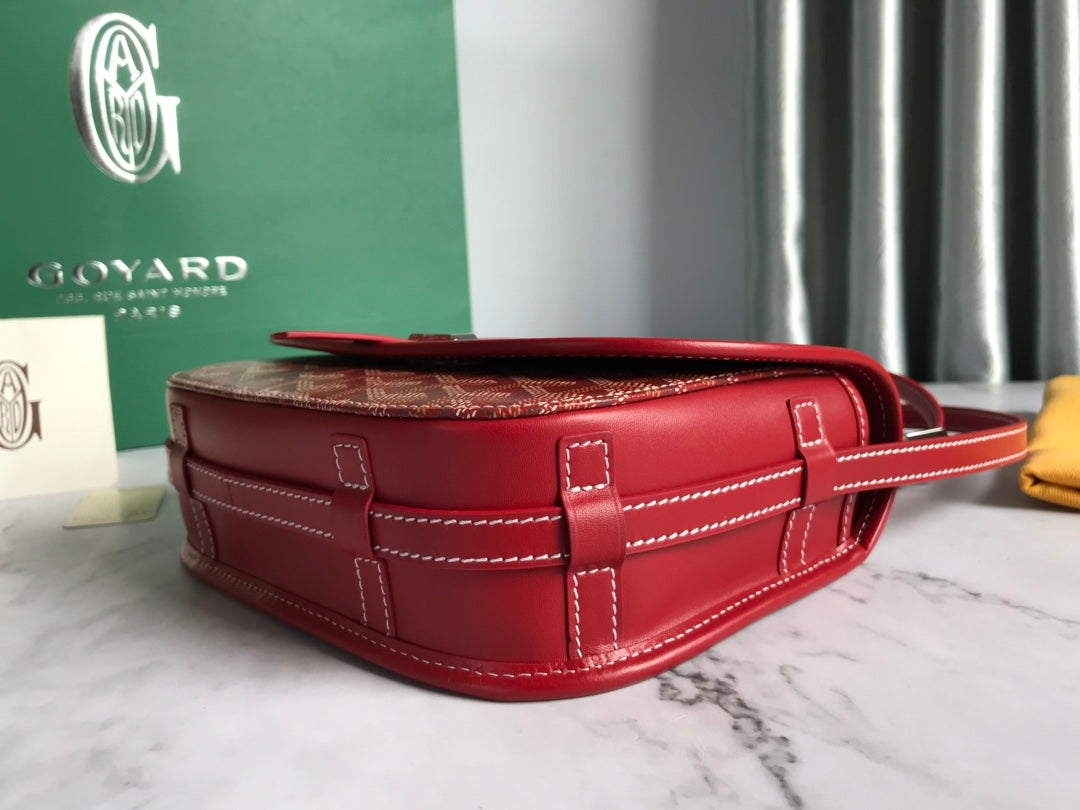 GOYARD BELVEDERE PM BAG 21CM RED CANVAS