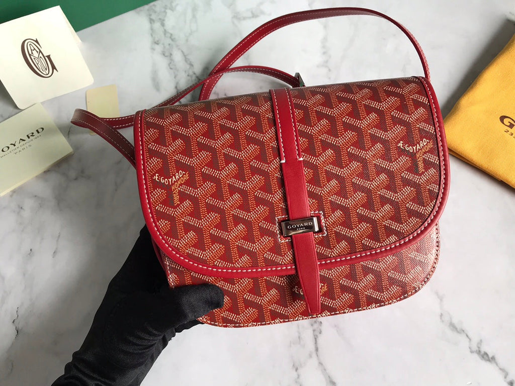 GOYARD BELVEDERE PM BAG 21CM RED CANVAS
