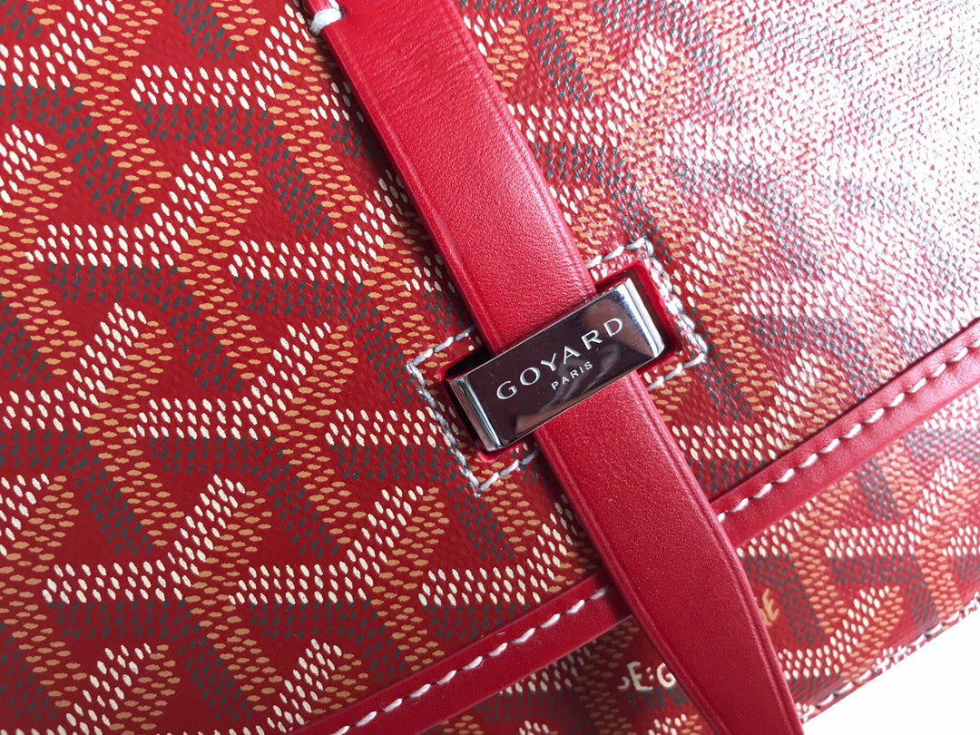 GOYARD BELVEDERE PM BAG 21CM RED CANVAS