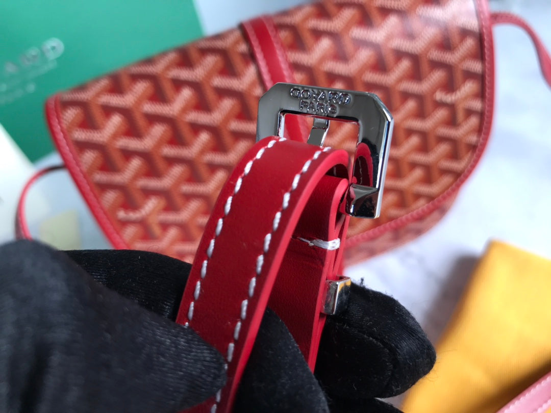 GOYARD BELVEDERE PM BAG 21CM RED CANVAS