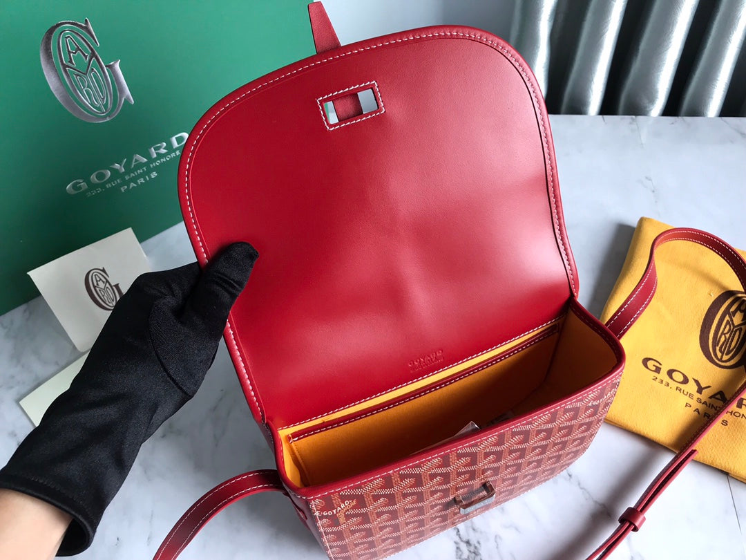 GOYARD BELVEDERE PM BAG 21CM RED CANVAS