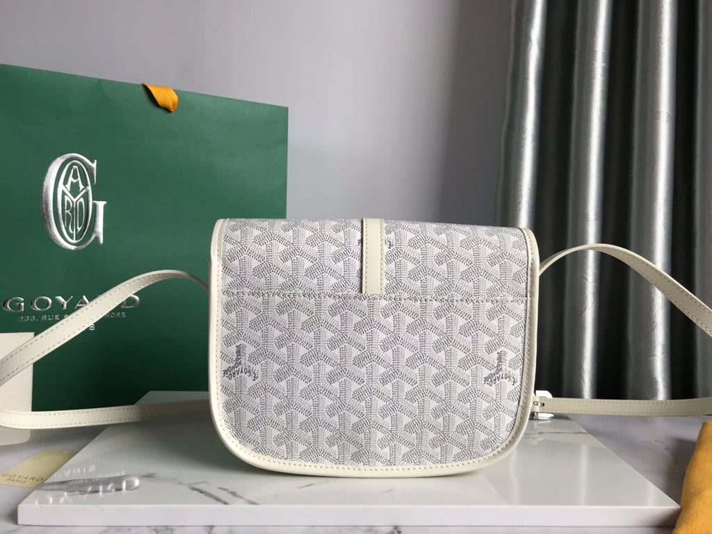 GOYARD BELVEDERE PM BAG 21CM WHITE CANVAS