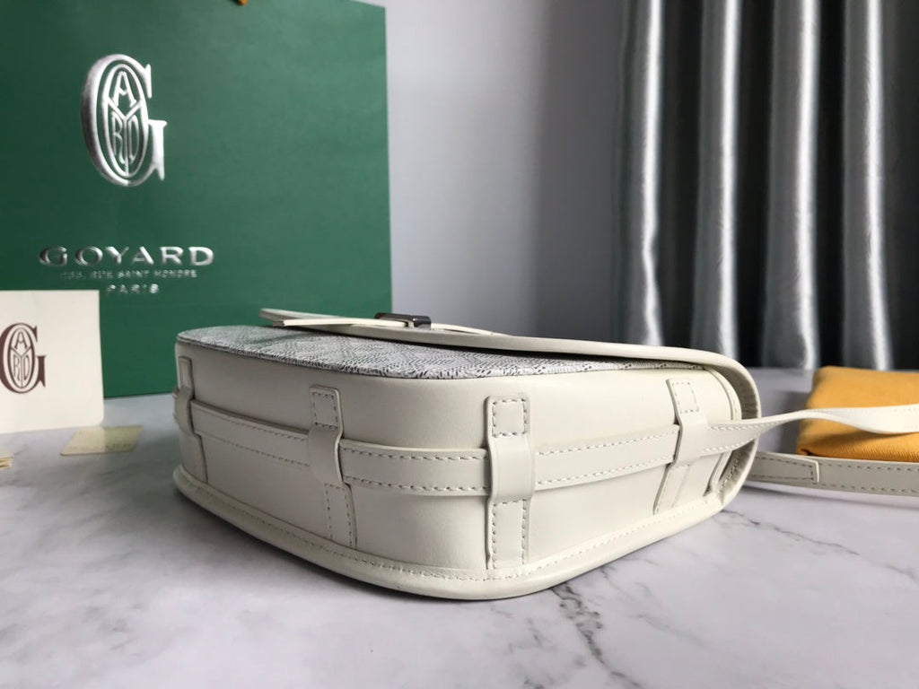 GOYARD BELVEDERE PM BAG 21CM WHITE CANVAS