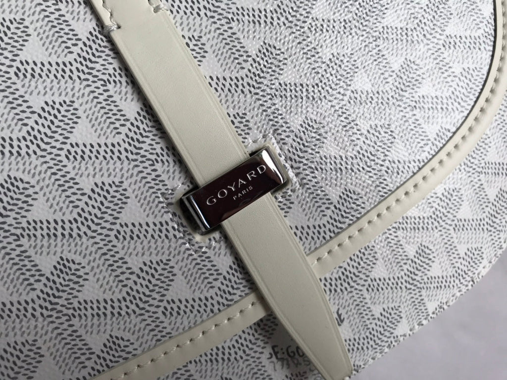 GOYARD BELVEDERE PM BAG 21CM WHITE CANVAS