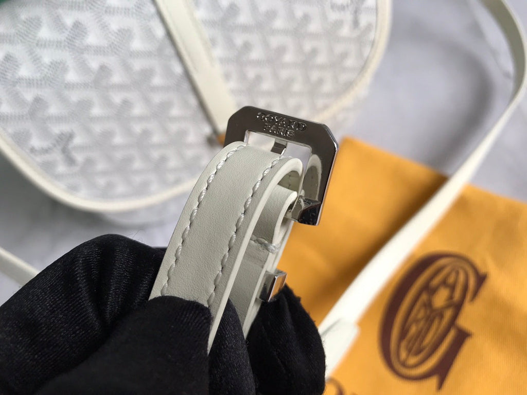 GOYARD BELVEDERE PM BAG 21CM WHITE CANVAS