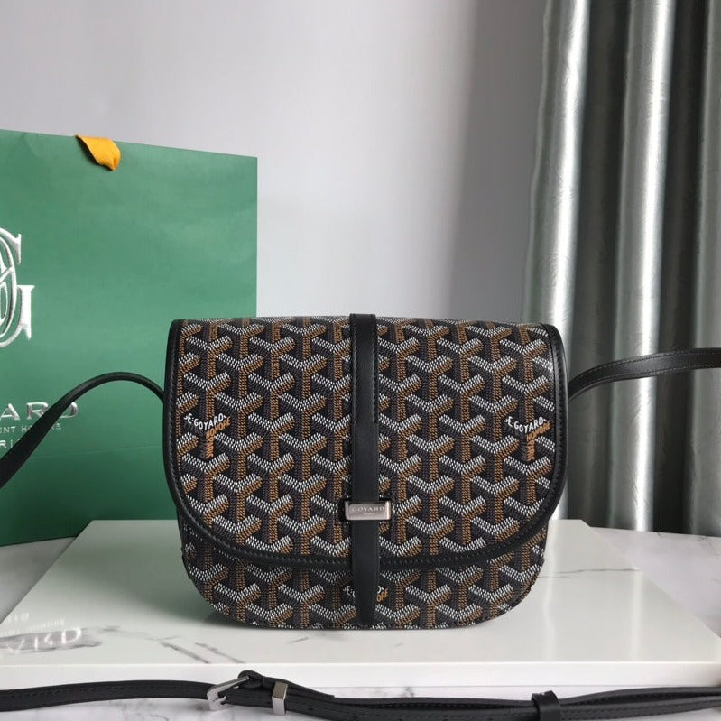 GOYARD BELVEDERE PM BAG 21CM BLACK CANVAS